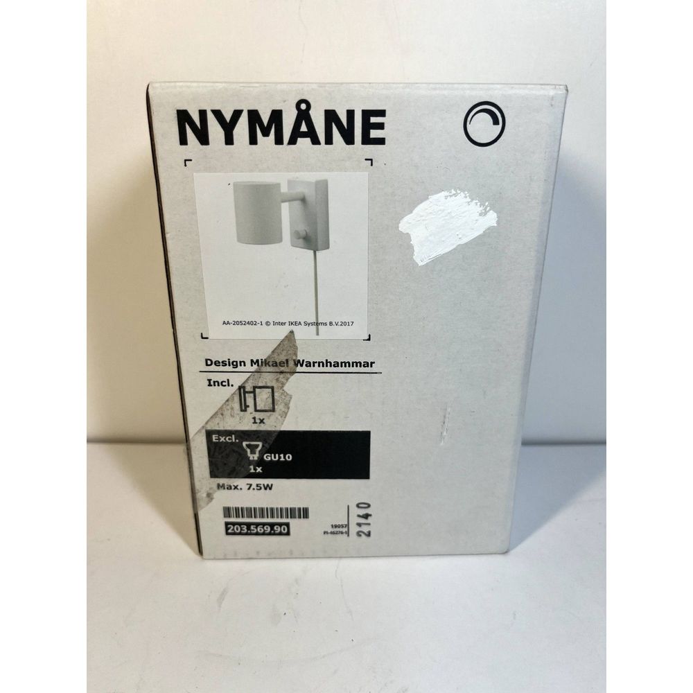 IKEA NYMÅNE Reading Wall Light - White (20356990) Open Box